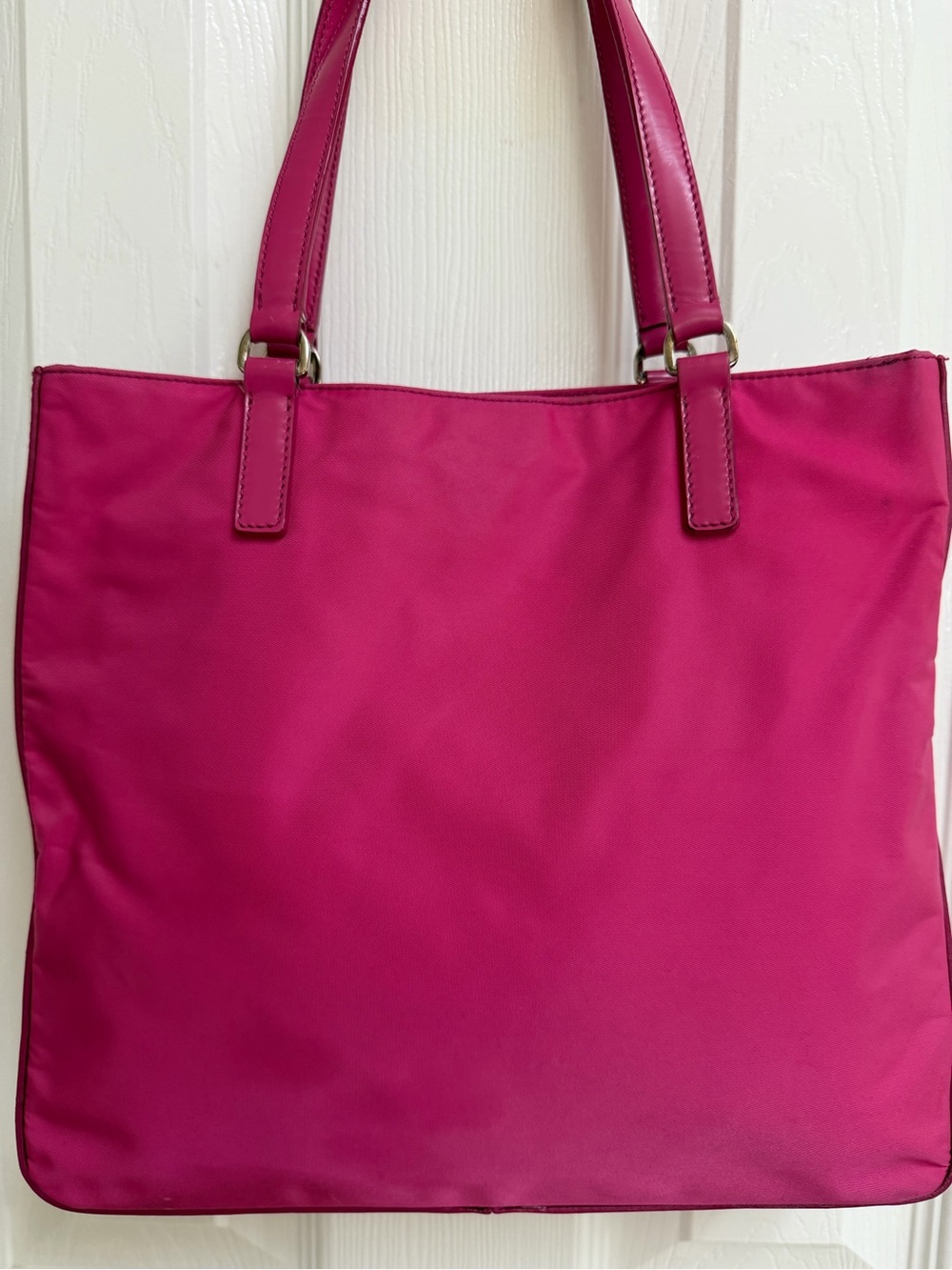 Prada Magenta Nylon Tote with Leather Handles - Picture 7 of 15